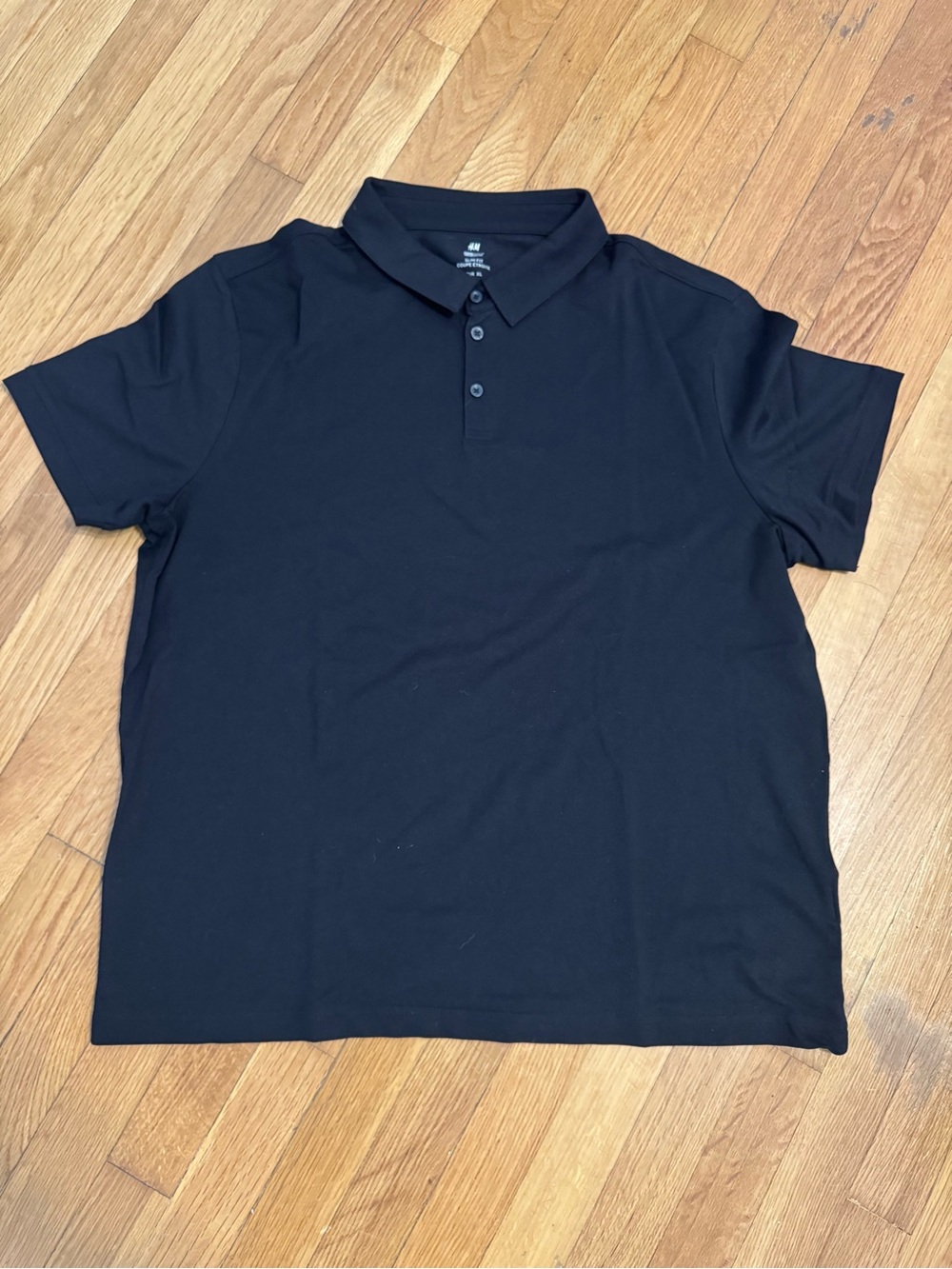 H&M Men's Black Short-Sleeve Polo